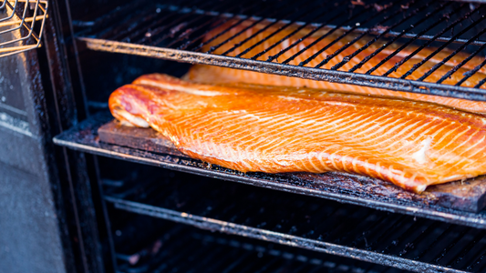 Peach-Wood Smoked Salmon with Basil Vinaigrette