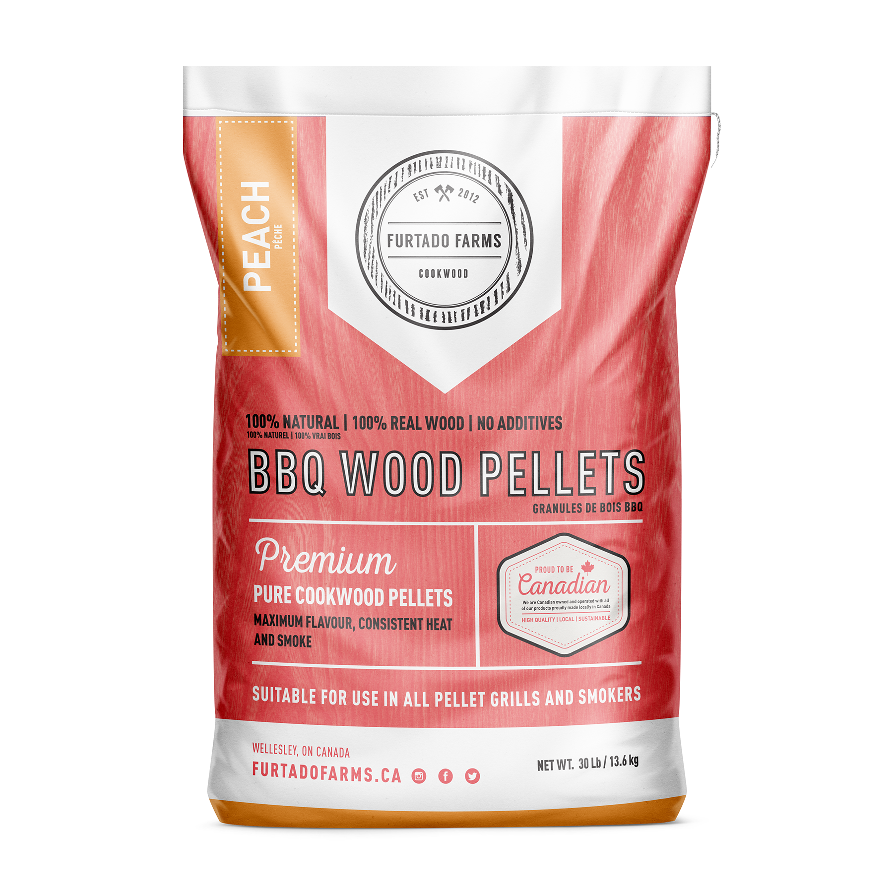 BBQ Wood Pellets Peach – Furtado Farms Cookwood - Main Image